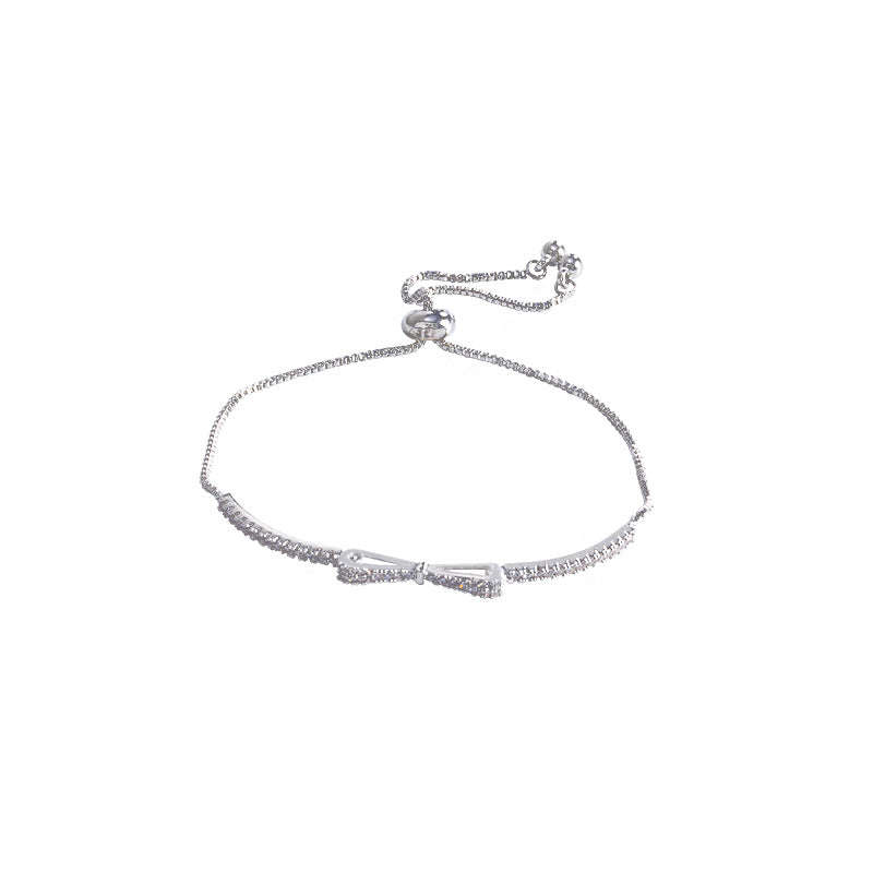 Wholesale Zirconia Bow All-match Pull-out Bracelet